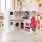 White-Pink MDF Kids Kitchen Playset with Lights Sounds and Accessories for 3+